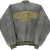 Pittsburgh Pirates Grey Vintage Zipper Bomber Jacket Back
