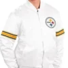 Pittsburgh Steelers Satin White Varsity Jacket