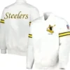 Pittsburgh Steelers White Satin Varsity Jacket