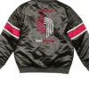 Portland Trail Blazers Black Satin Full Zipper Jacket Back