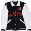 Portland Trail Blazers Black and White Varsity Jacket
