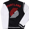 Portland Trail Blazers Black and White Varsity Jacket Back