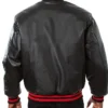 Portland Trail Blazers Leather Black Bomber Jacket Back