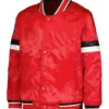 Portland Trail Blazers Red Satin Full Snap Varsity Jacket