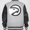 Pro Standard Black and Grey Hawks Varsity Jacket Back