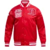 Red Satin Detroit Red Wings Vintage Bomber Jacket