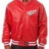 Red Wings Red Vintage Bomber Leather Jacket