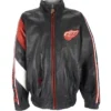 Red Wings Vintage Leather Zip-Up Jacket