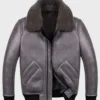 Robinson B2 Shearling Grey Leather Jacket