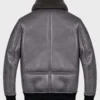 Robinson B2 Shearling Grey Leather Jacket Back