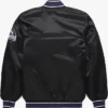 Rockies Black Starter Satin Varsity Jacket Back