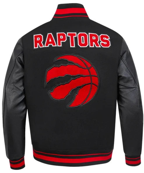 Rudy Toronto Raptors Black Wool Varsity Jacket Back
