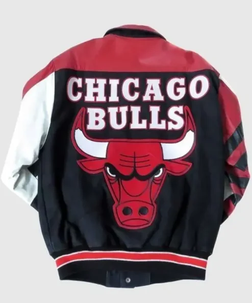 Ryder Chicago Bulls Vintage Bomber Leather Jacket Back