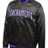 Sacramento Kings Black Satin Varsity Jacket