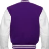 Sacramento Kings Purple and White Wool Varsity Jacket Back