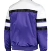 Sacramento Kings White and Purple Satin Varsity Jacket Back