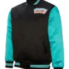San Antonio Spurs Black and Green Full Snap Varsity Jacket