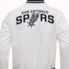 San Antonio Spurs White Satin Varsity Jacket Back