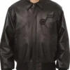 Sandy Lehner Utah Jazz Black Leather Bomber Jacket