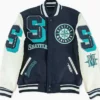 Seattle Mariners Letterman Full Snap Varsity Jacket