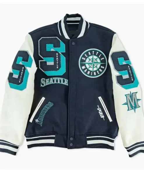 Seattle Mariners Letterman Full Snap Varsity Jacket