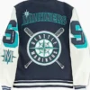 Seattle Mariners Letterman Full Snap Varsity Jacket For Men And Women