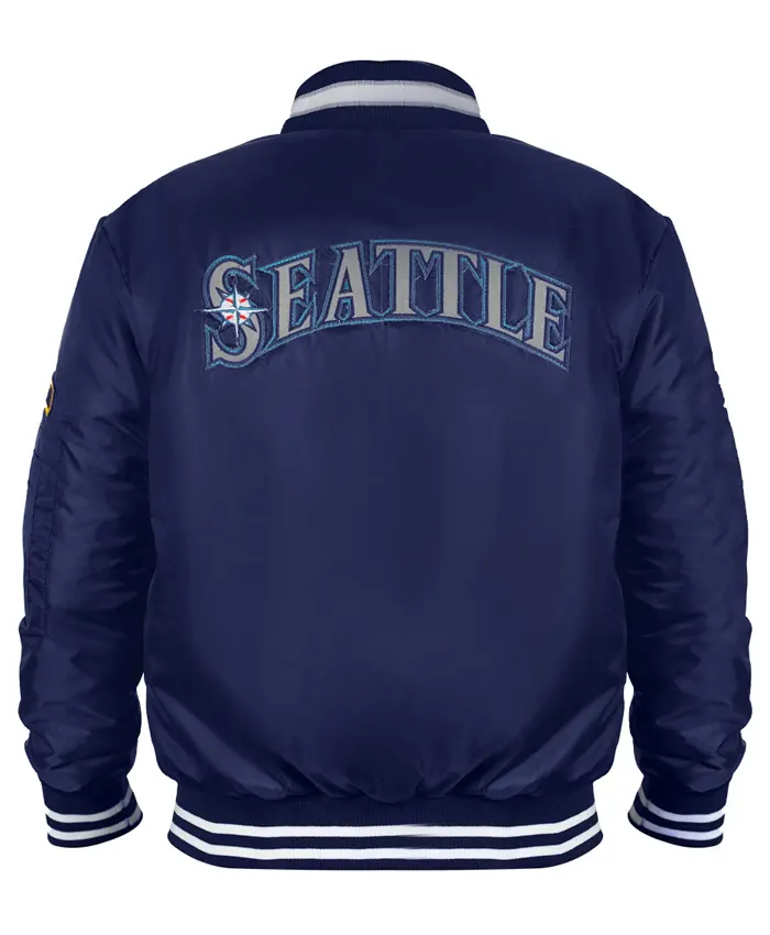 Seattle Mariners Ma-1 Satin Bomber Jacket For Sale- Shop now
