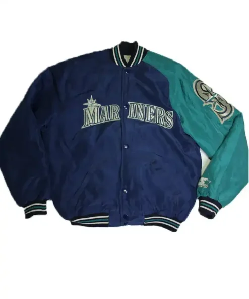 Seattle Mariners Navy Blue Vintage Bomber Jacket