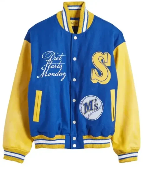 Seattle Mariners Wool Blue And Yellow Varsity Jacket