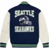 Seattle Seahawks Blue And White Varsity OVO Jacket