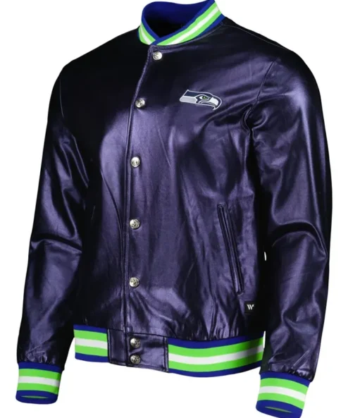 Seattle Seahawks Satin Purple Varsity Jacket