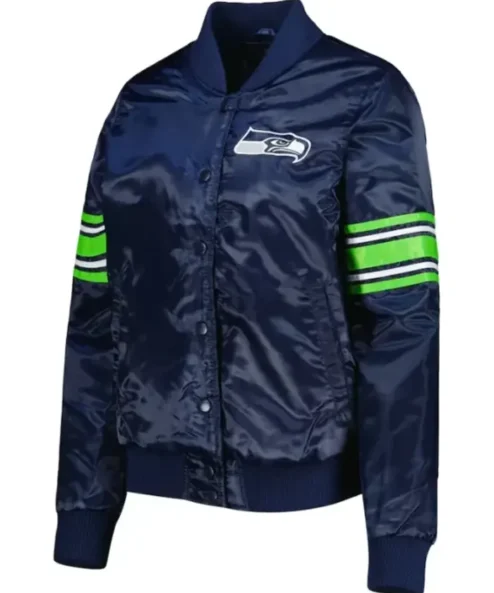 Seattle Seahawks Starter Satin Blue Varsity Jacket