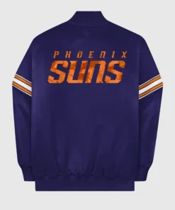 Senger Phoenix Suns Purple Satin Starter Varsity Jacket Back