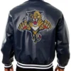 Shop Men and Women Chesley Florida Panthers Navy Varsity Leather Jacket