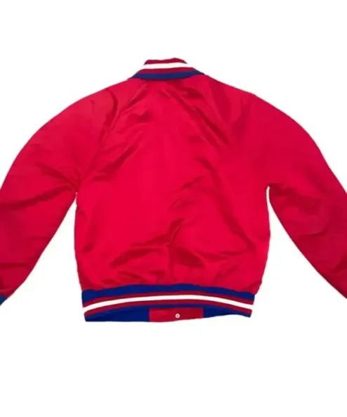 Shop Milford 90’s Montreal Canadiens Red Satin Varsity Jacket