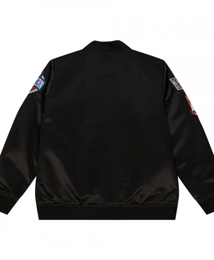 Shop NBA Atlanta Hawks Black Satin Bomber Jacket​