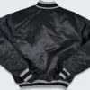 Spurs Vintage Black Satin Varsity Jacket Back