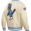 St Louis Cardinals Beige Satin Full Snap Varsity Jacket Back