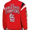 St Louis Cardinals Championship Red Wool Varsity Jacket Back