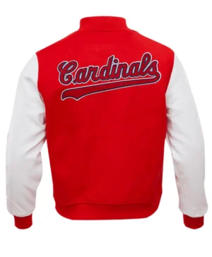 St Louis Cardinals Red And White Wool Varsity Jacket Back