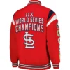 St Louis Cardinals Red Championship Varsity Jacket Back