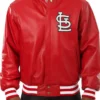 St Louis Cardinals Red Leather Bomber Jacket