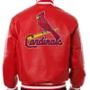 St Louis Cardinals Red Leather Bomber Jacket Back