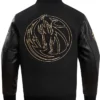 Stoltenberg Dallas Mavericks Black And Gold Wool Varsity Jacket Back