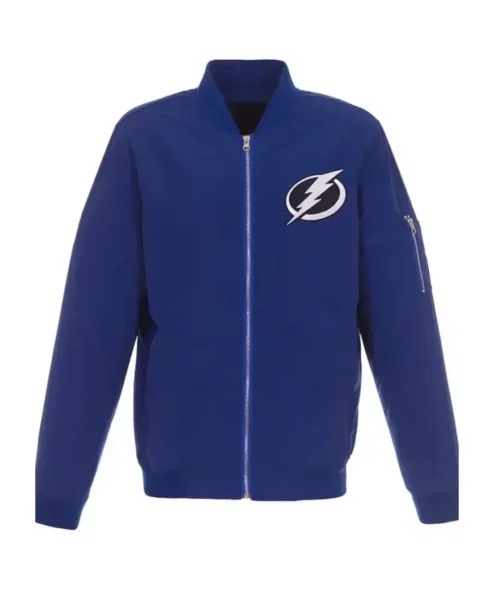 Tampa Bay Lightning Lightweight Blue Vintage Bomber Jacket