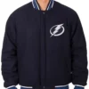 Tampa Bay Lightning Navy Blue Varsity Wool Jacket