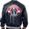 Tanner Washington Wizards Navy Blue Leather Bomber Jacket Back