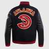Team Atlanta Hawks Black And Red Varsity Jacket