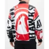 Team Atlanta Hawks Lera Conn Satin Varsity Jacket Back