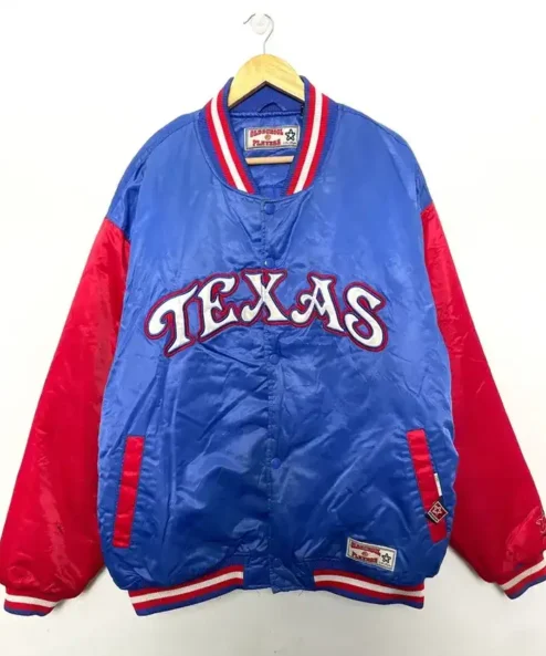 Texas Rangers Blue And Red Bomber Vintage Jacket
